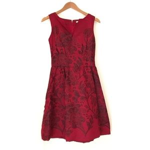 Fiori di Zucca silk & linen damask, fit and flare dress. Size 2